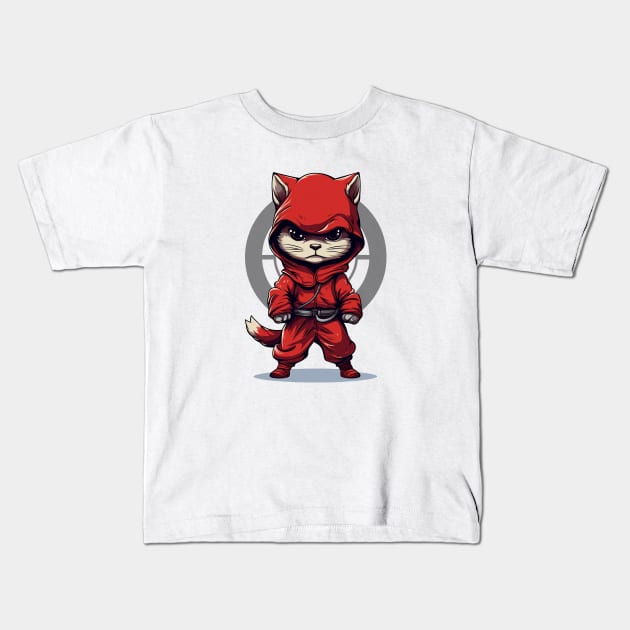 Fox Ninja Tactics Kids T-Shirt by NinjAnimals HQ